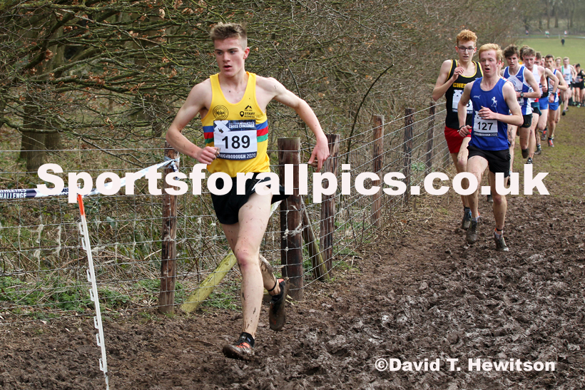 Mens under-20s, 2020 British Athletics Inter Counties Cross Country Champs., Prestwold Hall, Loughborough. Photo: David T. Hewitson/Sports for All Pics